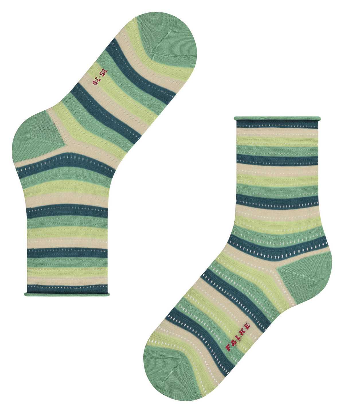 Women Falke Dopamine Stripe Socks Socks Green | PYBXZQ751