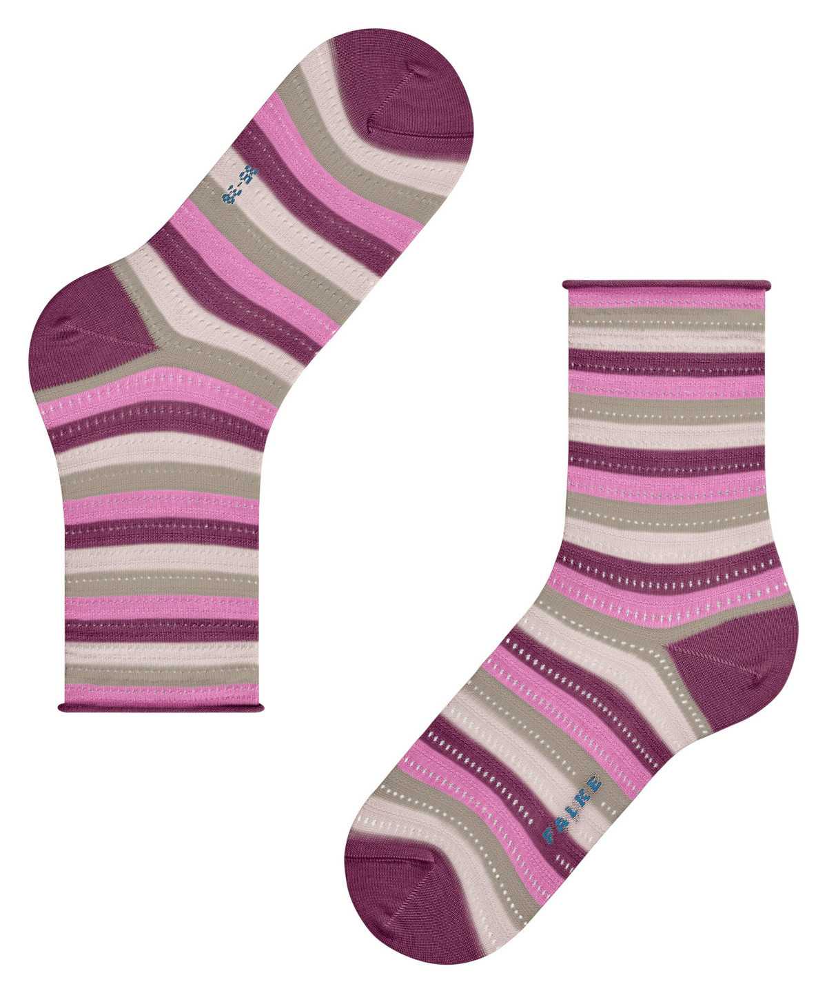 Women Falke Dopamine Stripe Socks Socks Purple | YVXPFK386