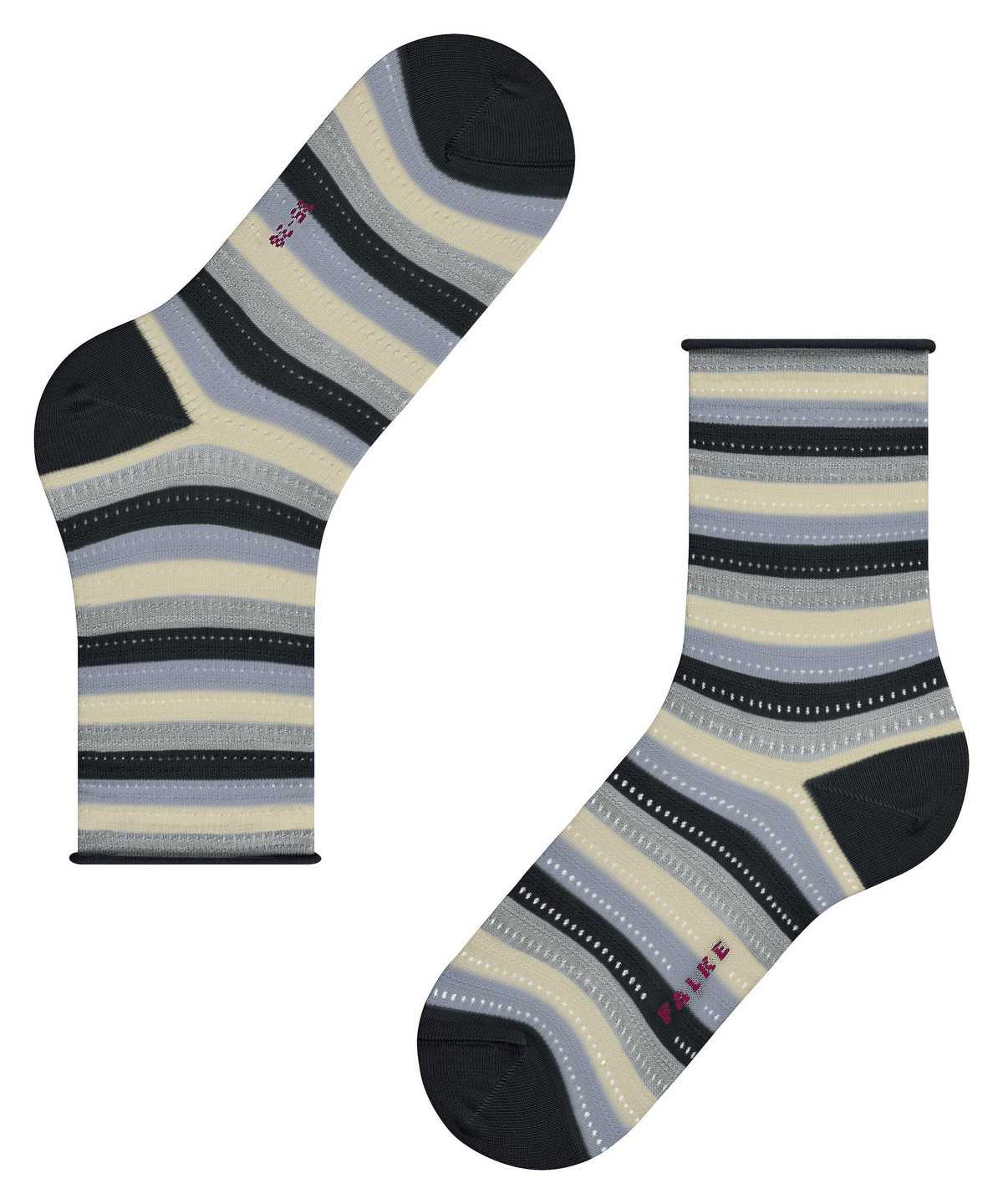 Women Falke Dopamine Stripe Socks Socks Black | QDBTOJ297