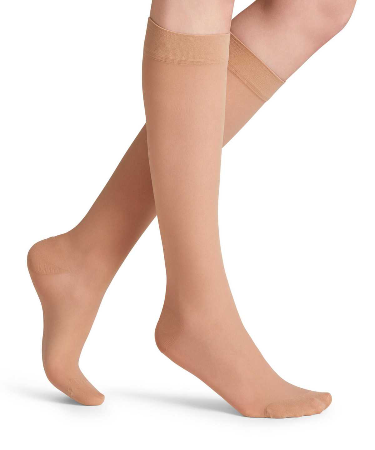 Women Falke Energize 30 DEN Knee-high Socks Socks Beige | NEQSVJ207