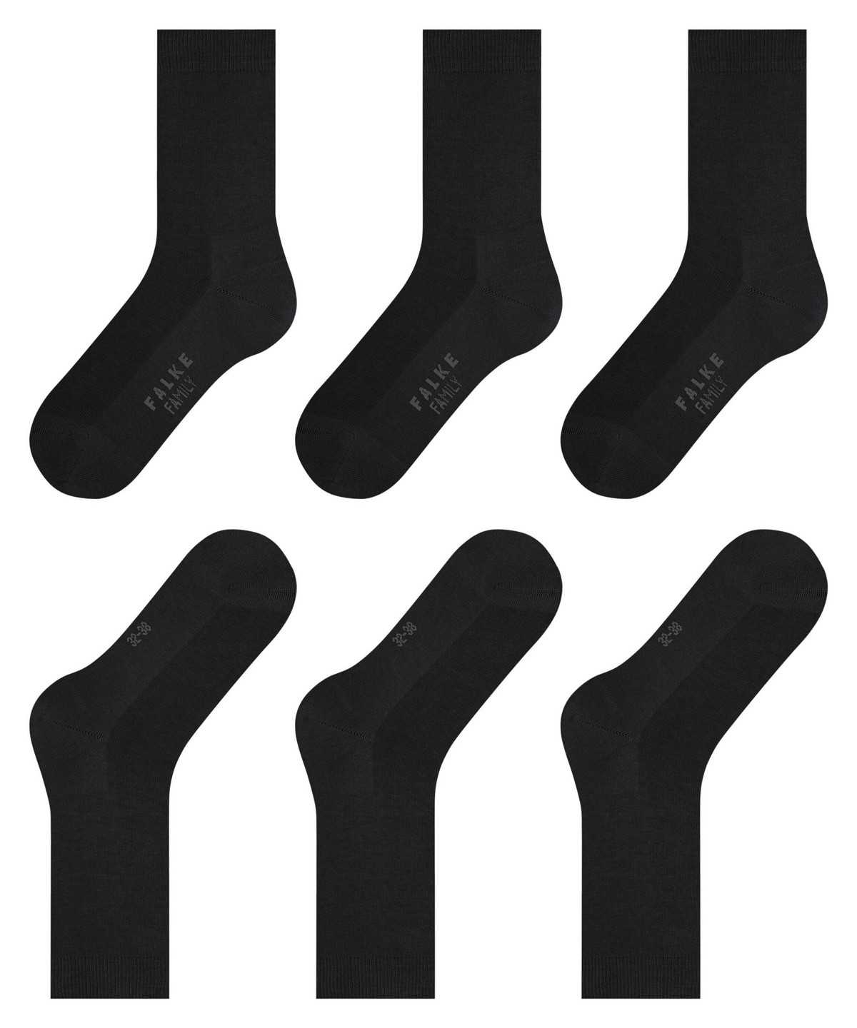 Women Falke Family 3-Pack Socks Socks Black | MKGUTW671