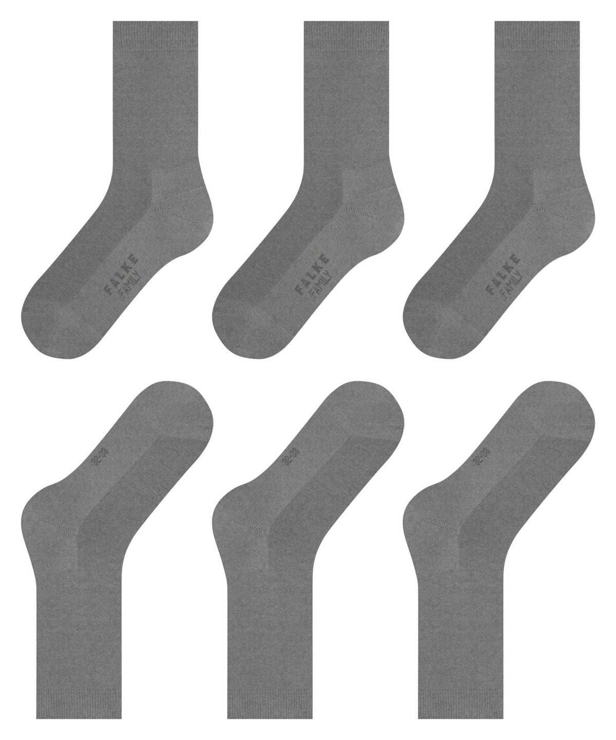 Women Falke Family 3-Pack Socks Socks Grey | PWAIKC179