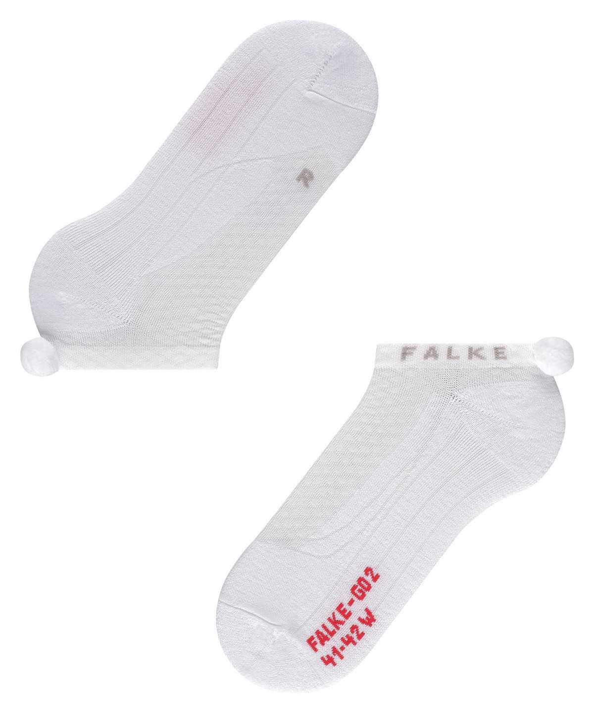 Women Falke GO2 Pompom Golf Invisibles Sports Socks White | TIAFGJ943