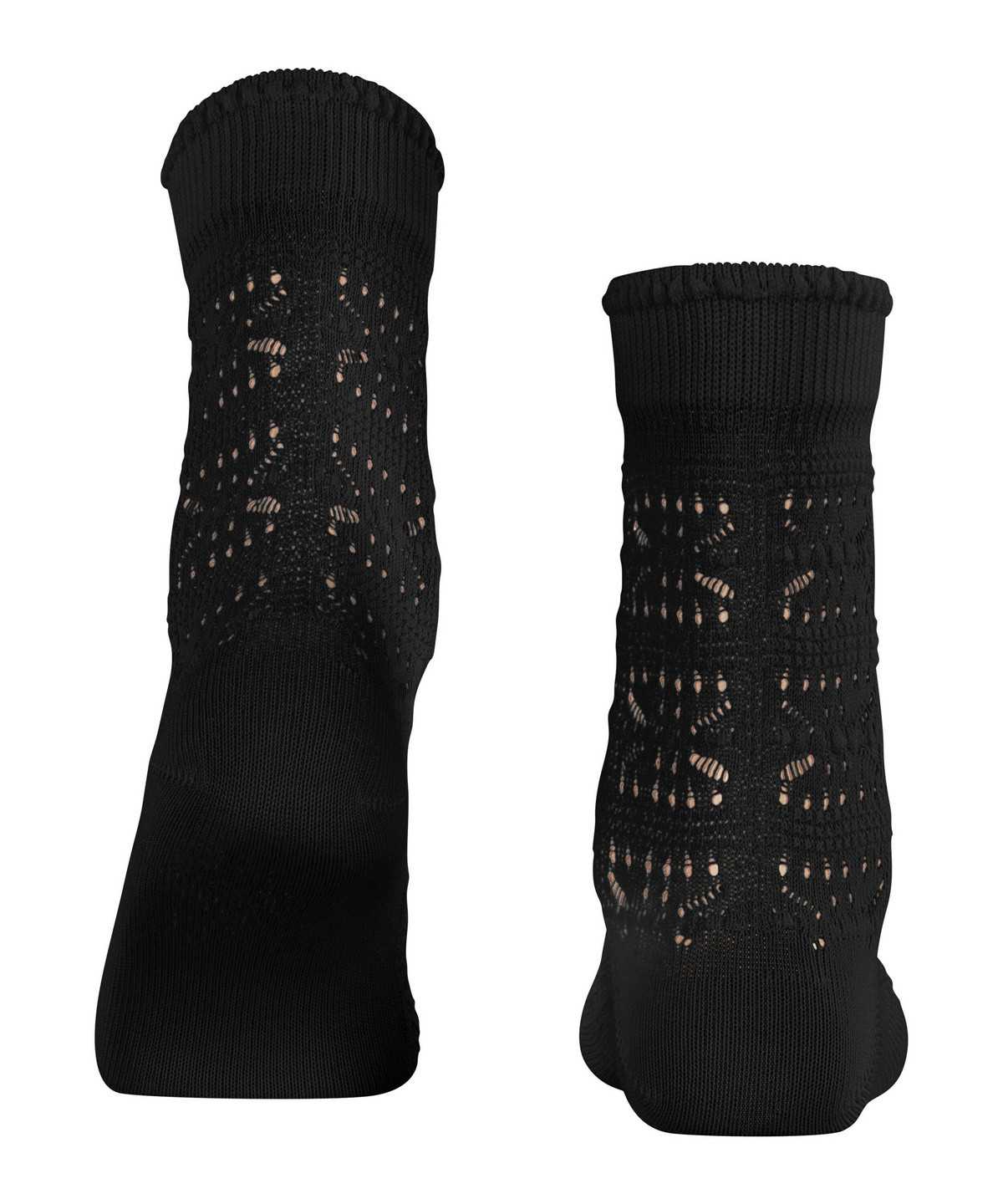 Women Falke Granny Square Socks Socks Black | ZRCXHI625