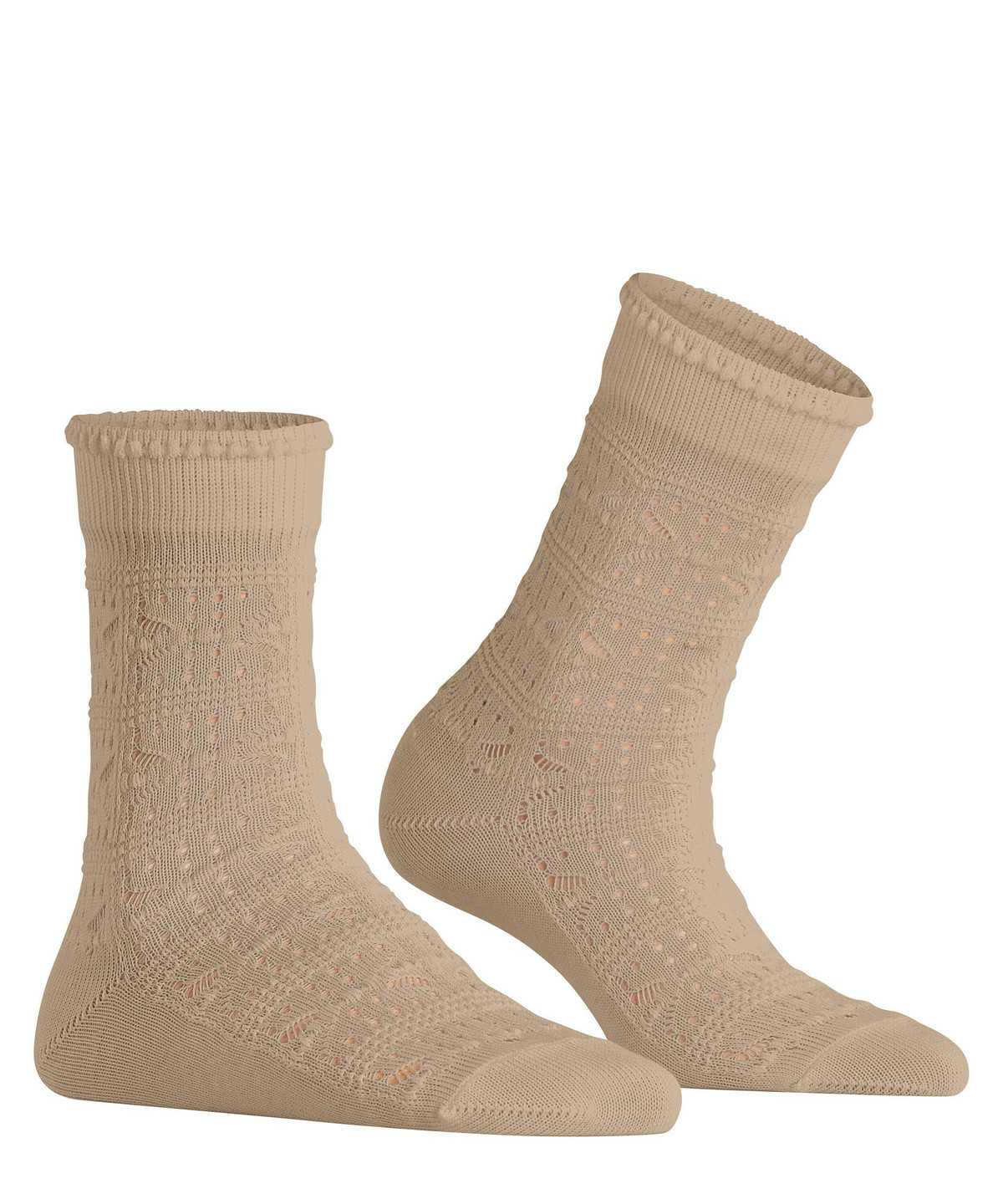 Women Falke Granny Square Socks Socks Brown | NIDLFE801