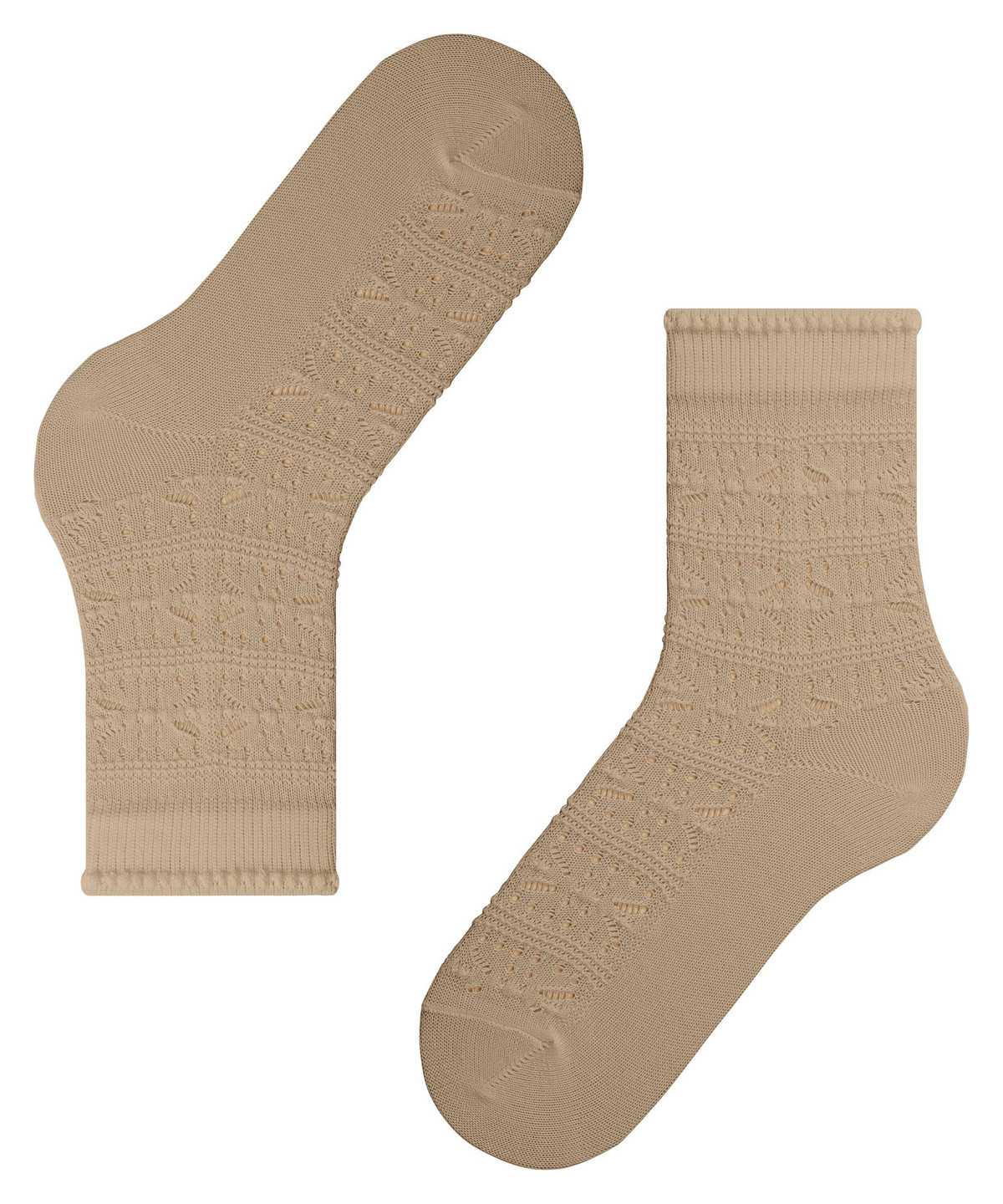 Women Falke Granny Square Socks Socks Brown | NIDLFE801