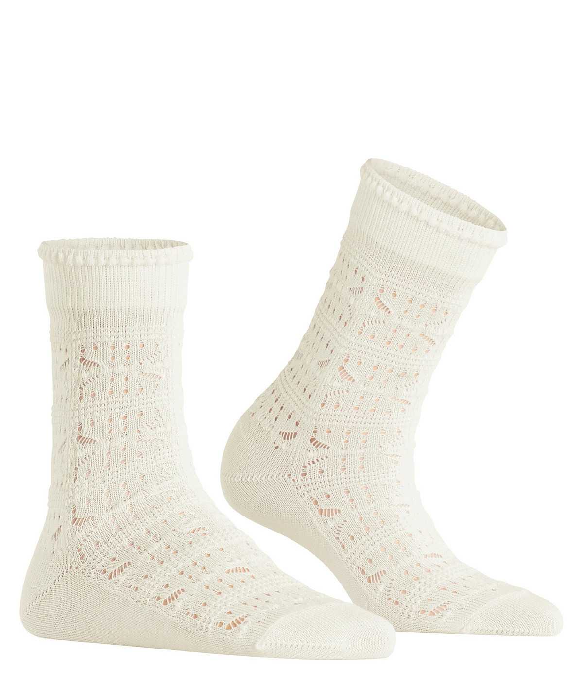 Women Falke Granny Square Socks Socks White | YNCDWJ690