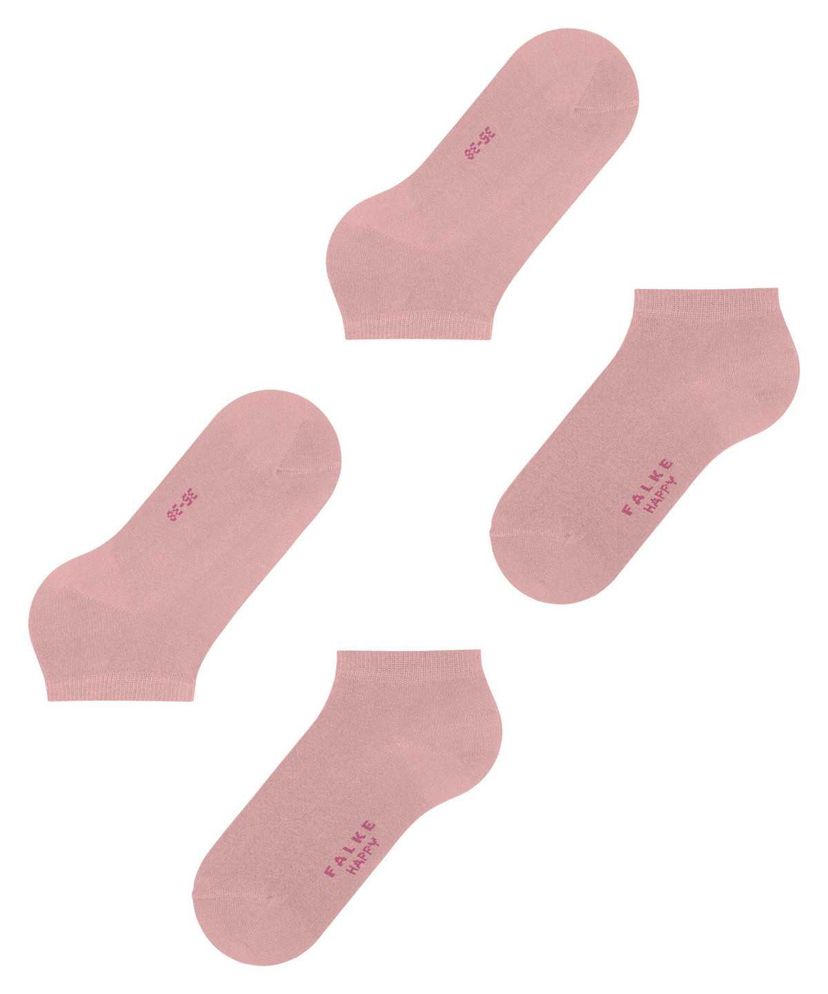 Women Falke Happy 2-Pack Sneaker socks Socks Pink | KRJHYQ859