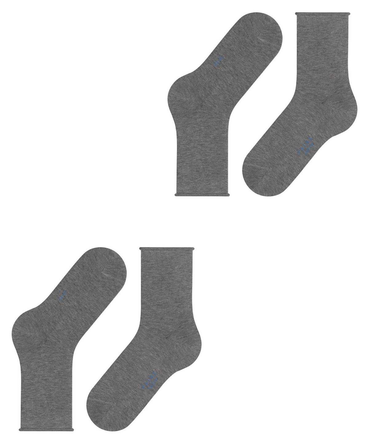 Women Falke Happy 2-Pack Socks Socks Grey | OGQHPJ092