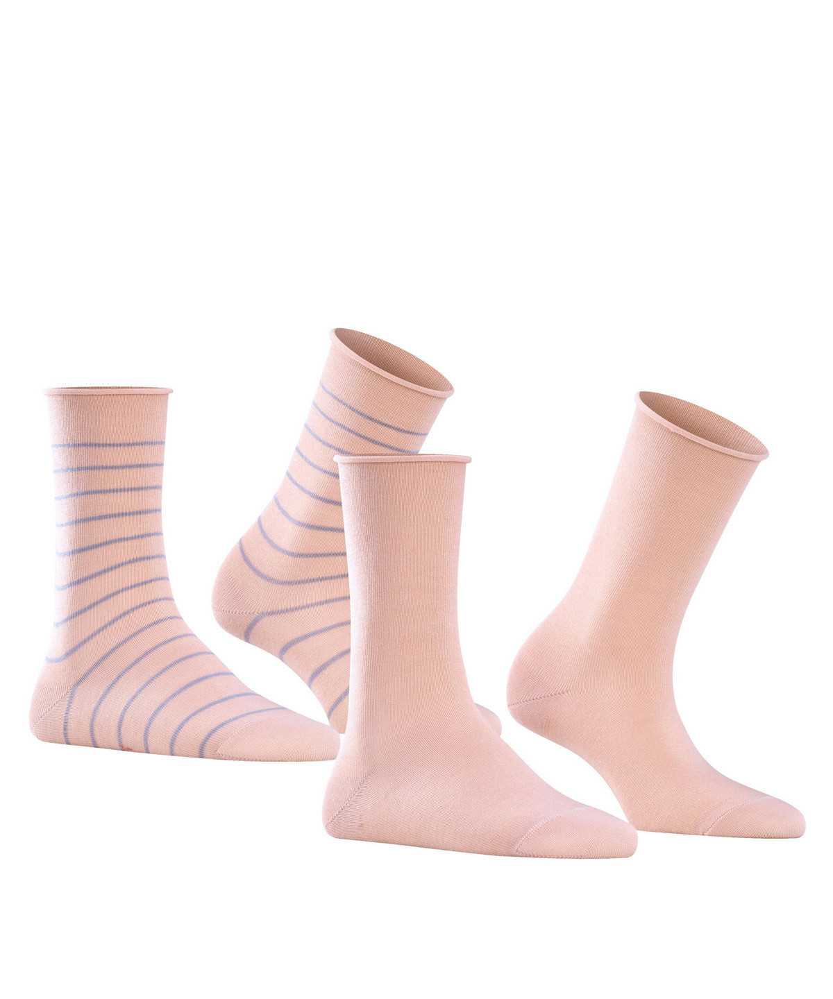 Women Falke Happy Stripe 2-Pack Socks Socks Pink | VFIHMG469