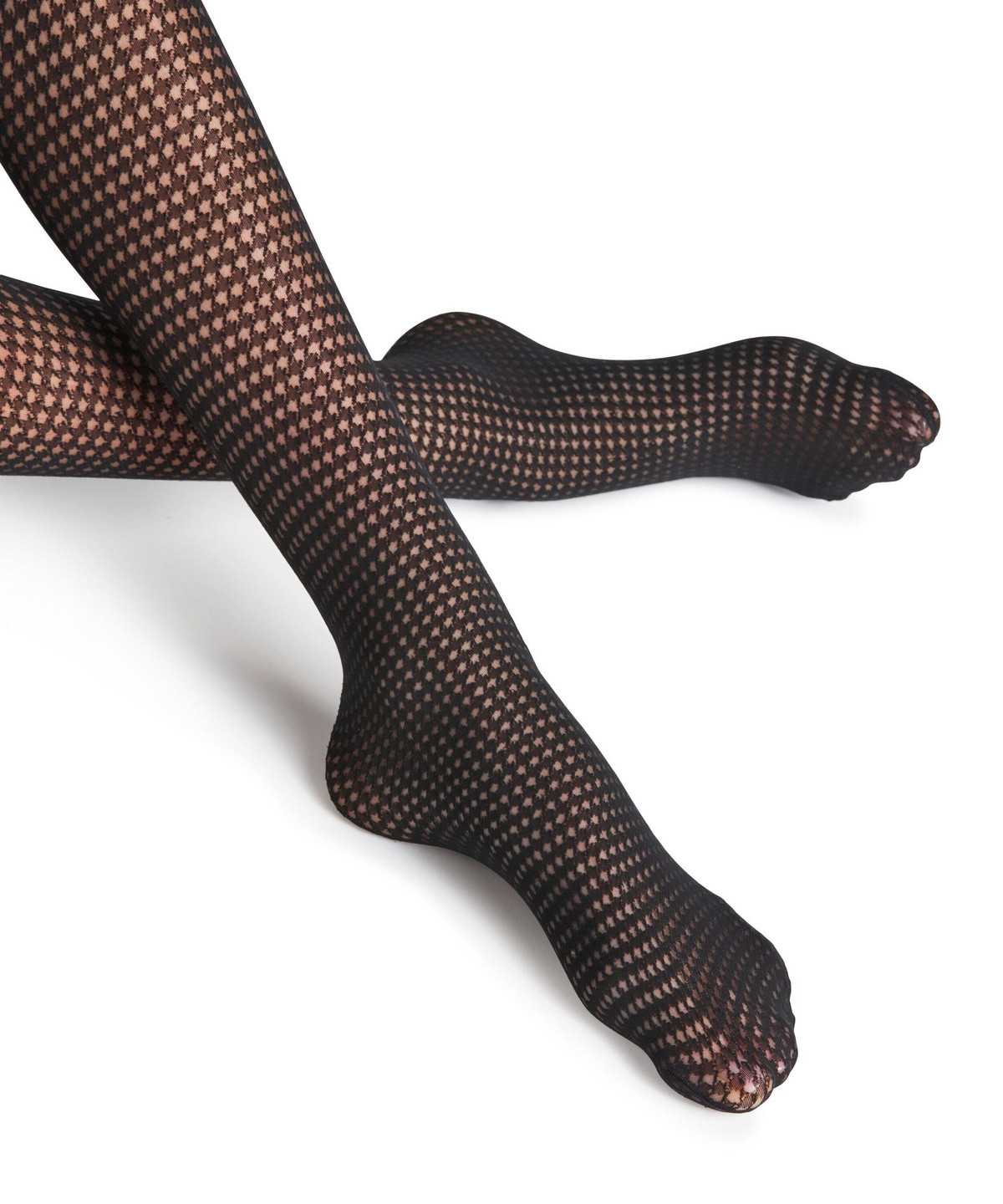 Women Falke Houndstooth 15 DEN Tights Tights Black | OQABLZ586