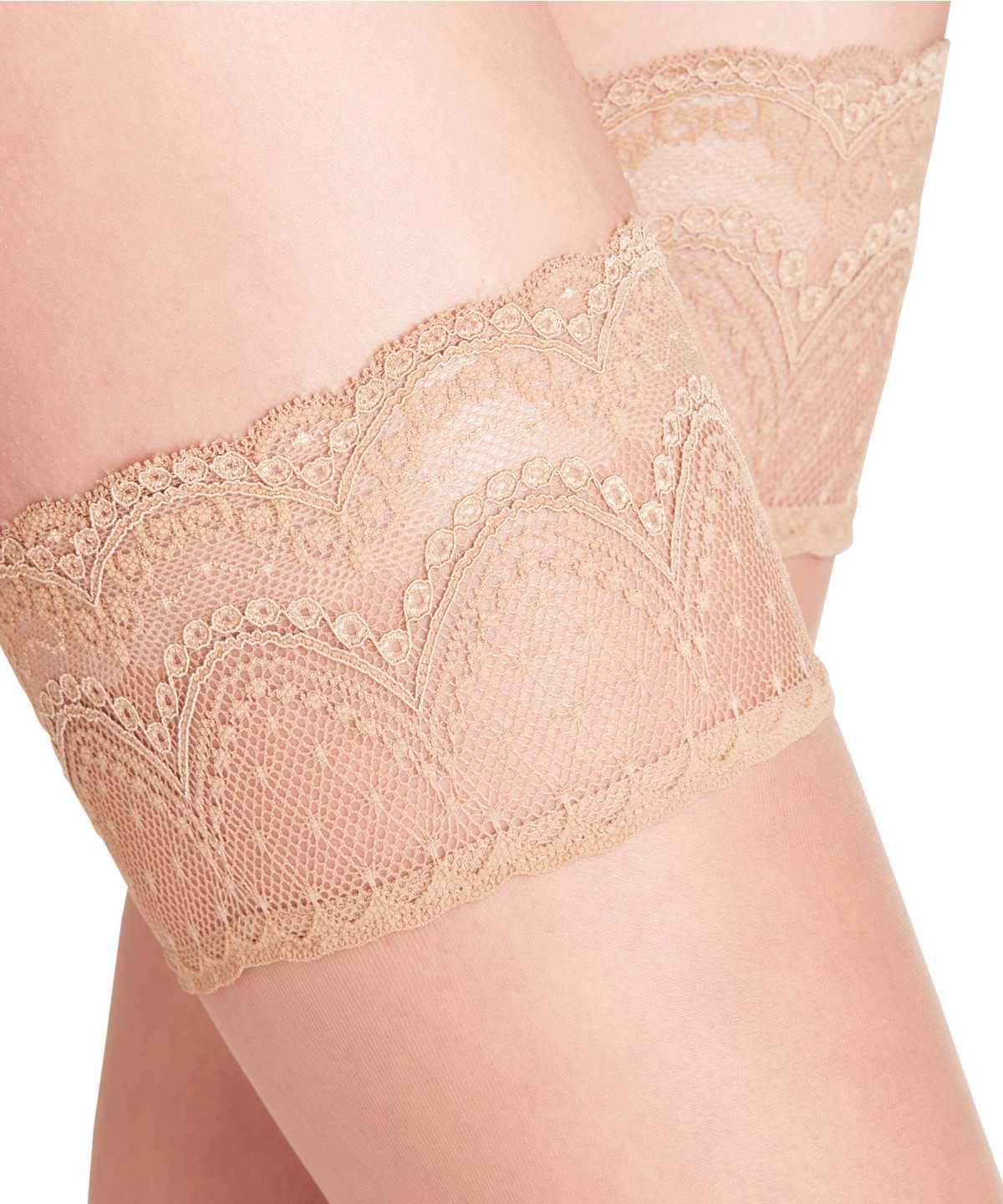 Women Falke Invisible Deluxe 8 DEN Stay-ups Thigh Highs Brown | LQENTZ532