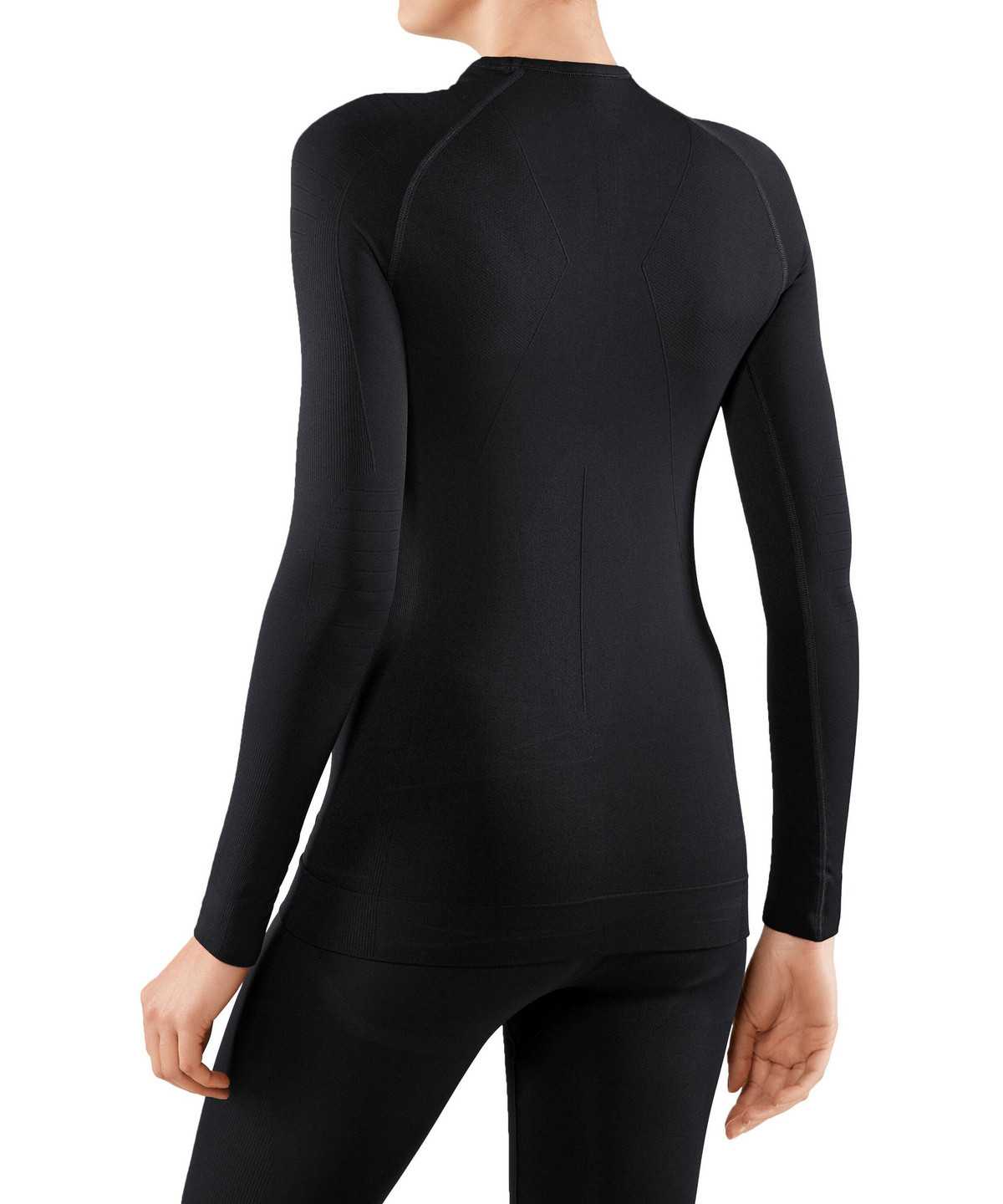 Women Falke Long sleeve shirt Maximum Warm Long Sleeve Shirts Black | ZTVUPC359