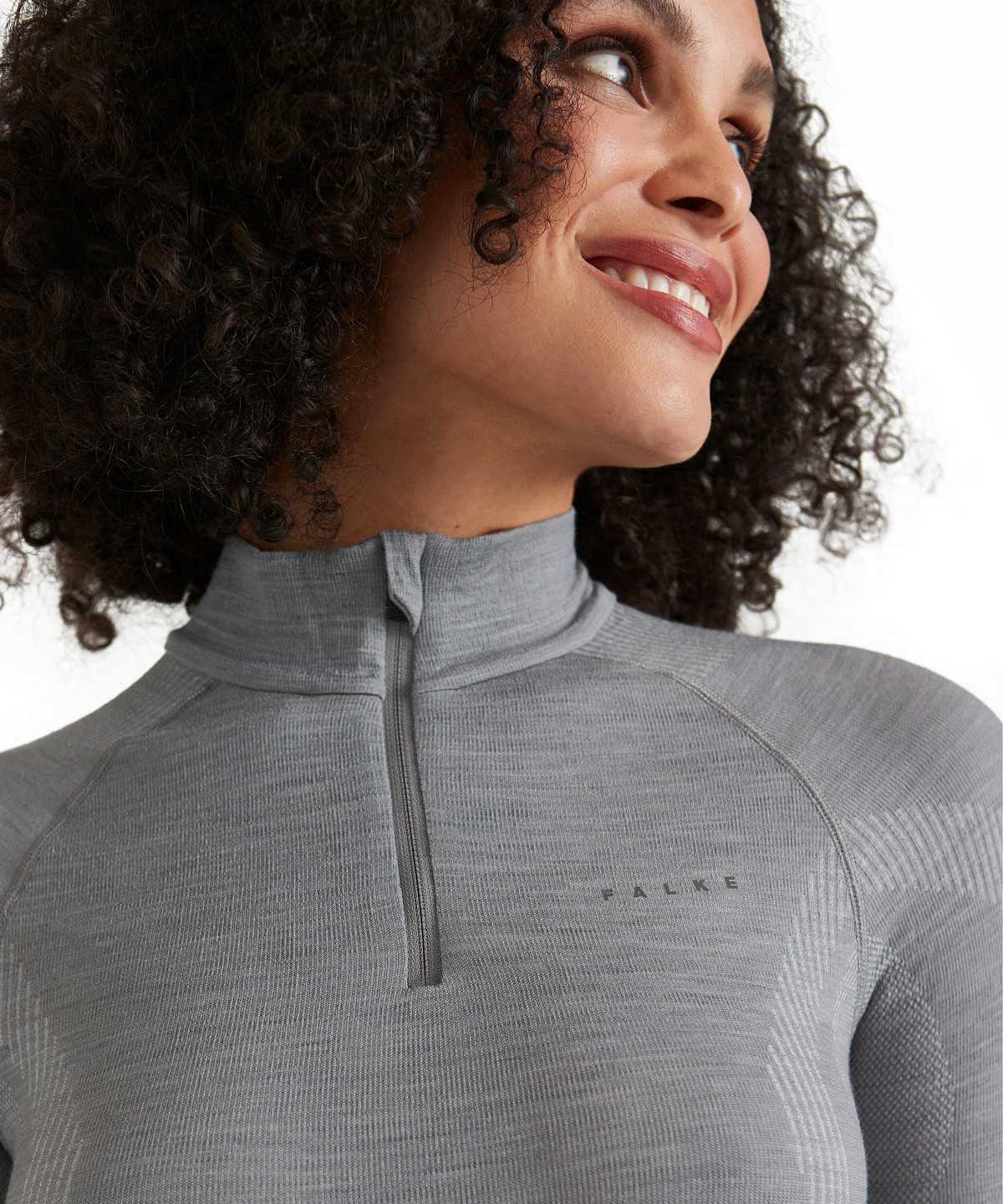 Women Falke Long sleeve shirt Wool-Tech Long Sleeve Shirts Grey | KZDARC385