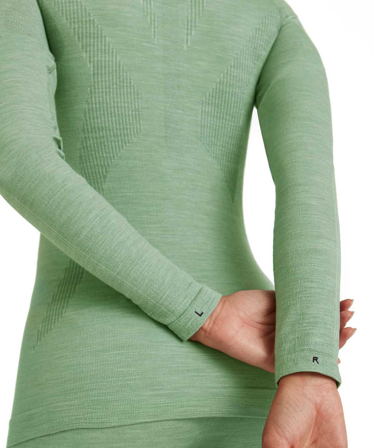 Women Falke Long sleeve shirt Wool-Tech Long Sleeve Shirts Green | WAJMCP360