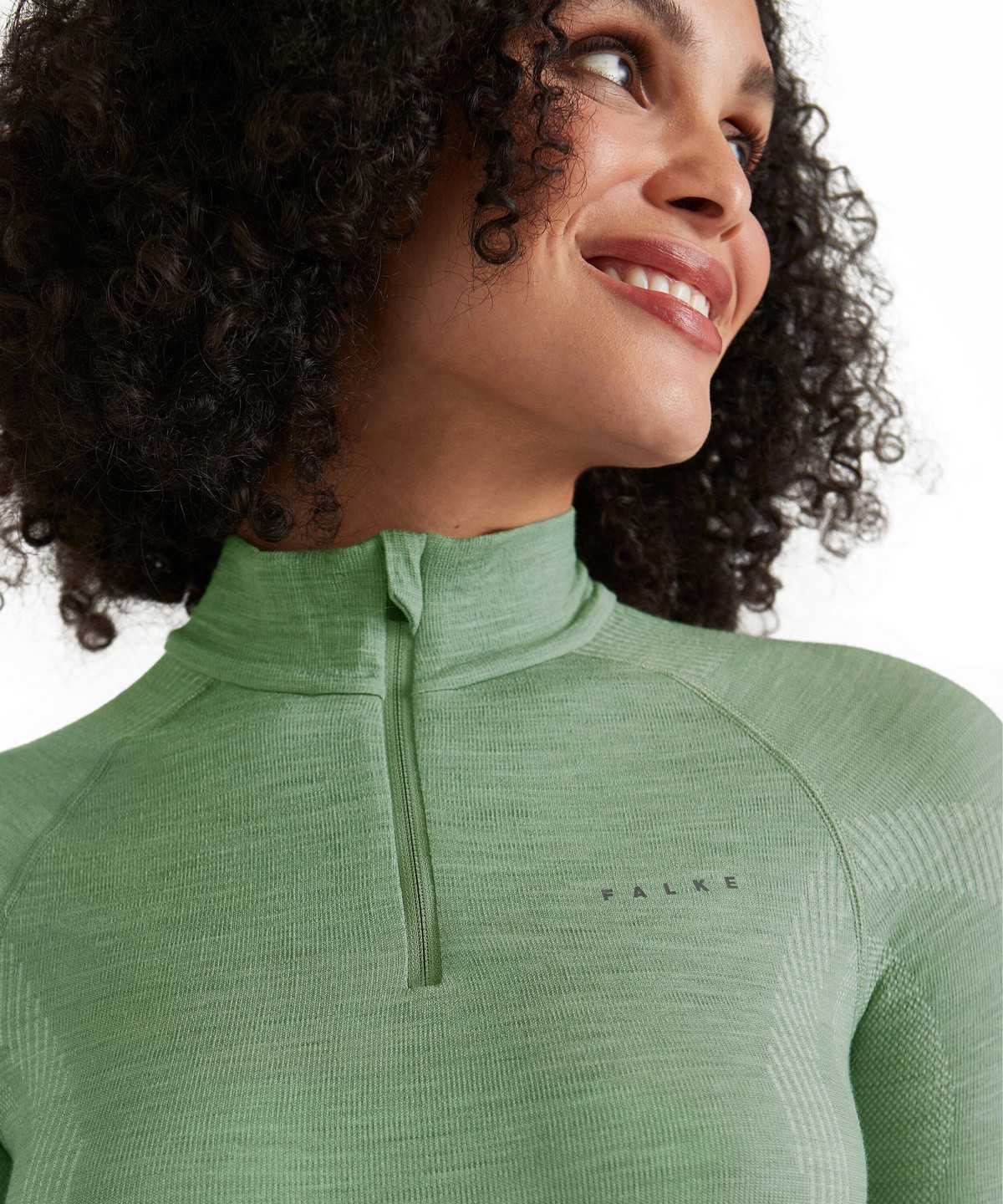 Women Falke Long sleeve shirt Wool-Tech Long Sleeve Shirts Green | WAJMCP360