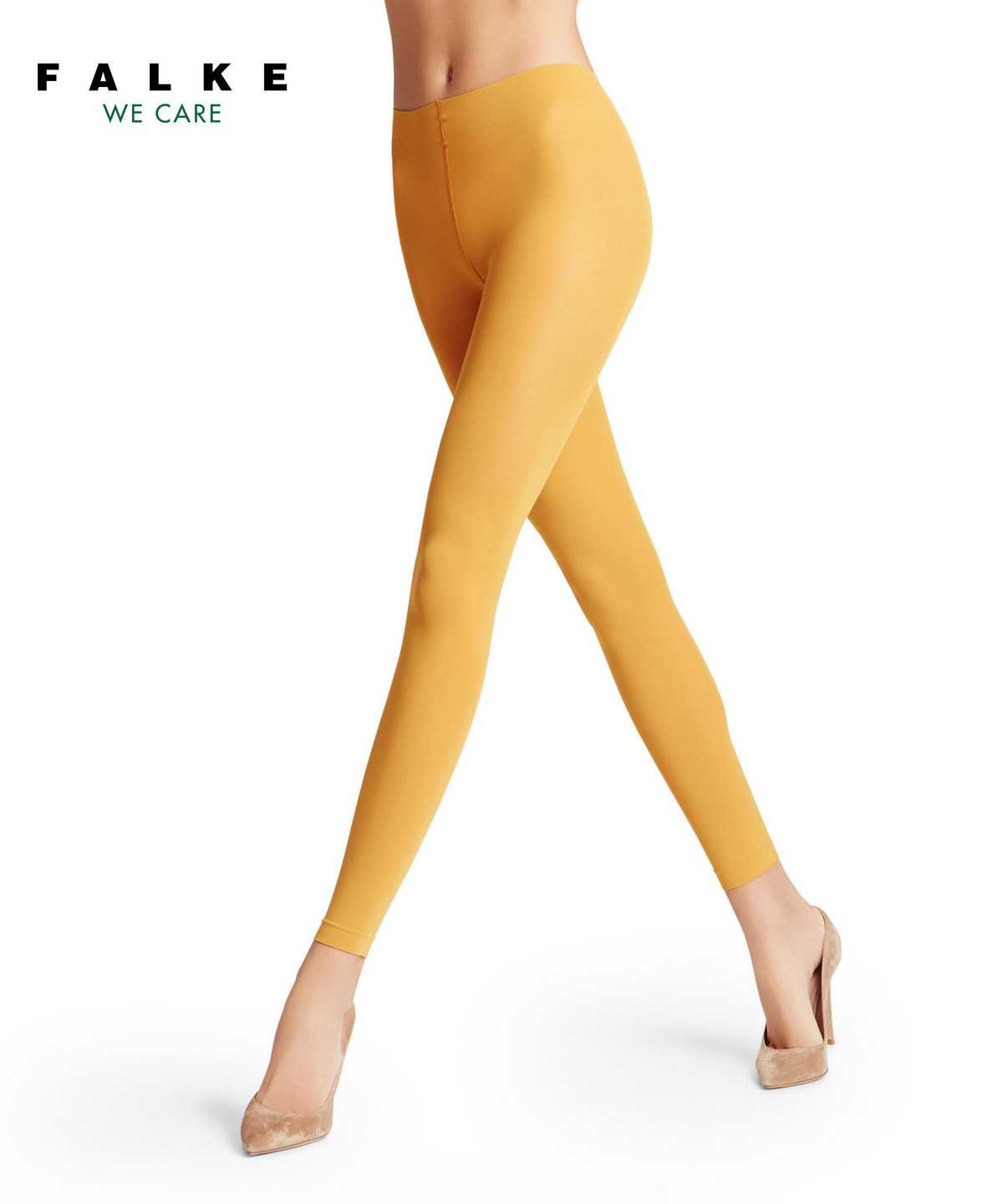 Women Falke Pure Matt 50 DEN Leggings Leggings Yellow | TUXAYN317