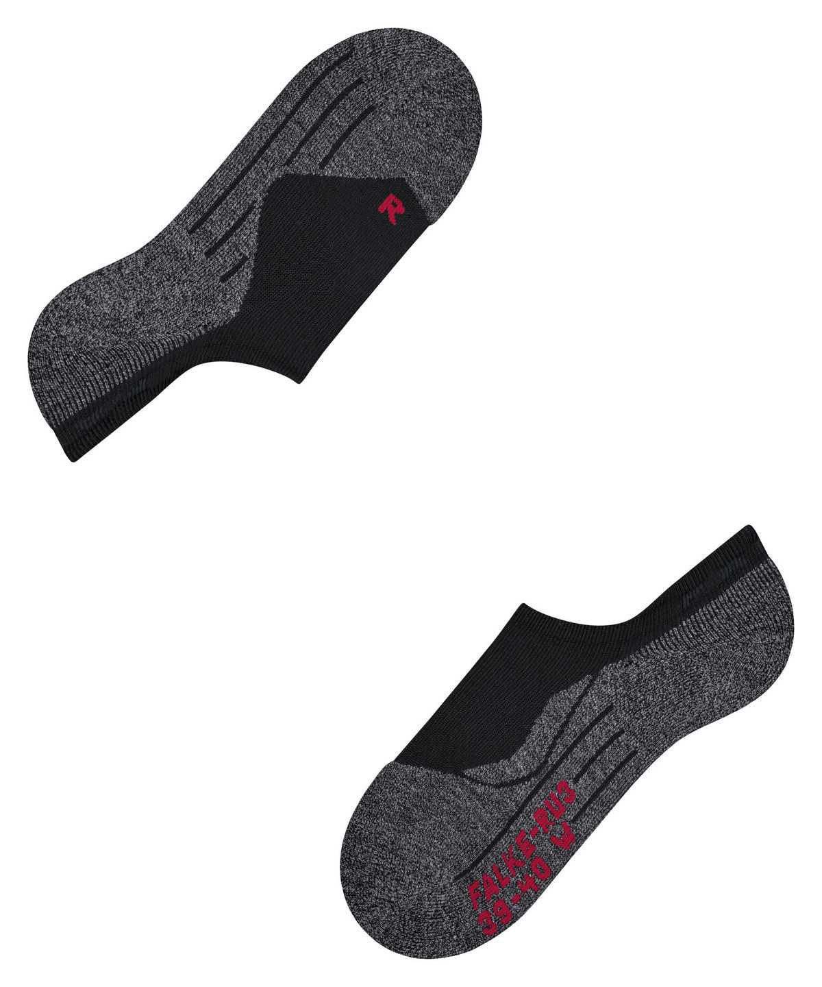 Women Falke RU3 Comfort Invisible Running Invisibles Sports Socks Black | XUIFPO638