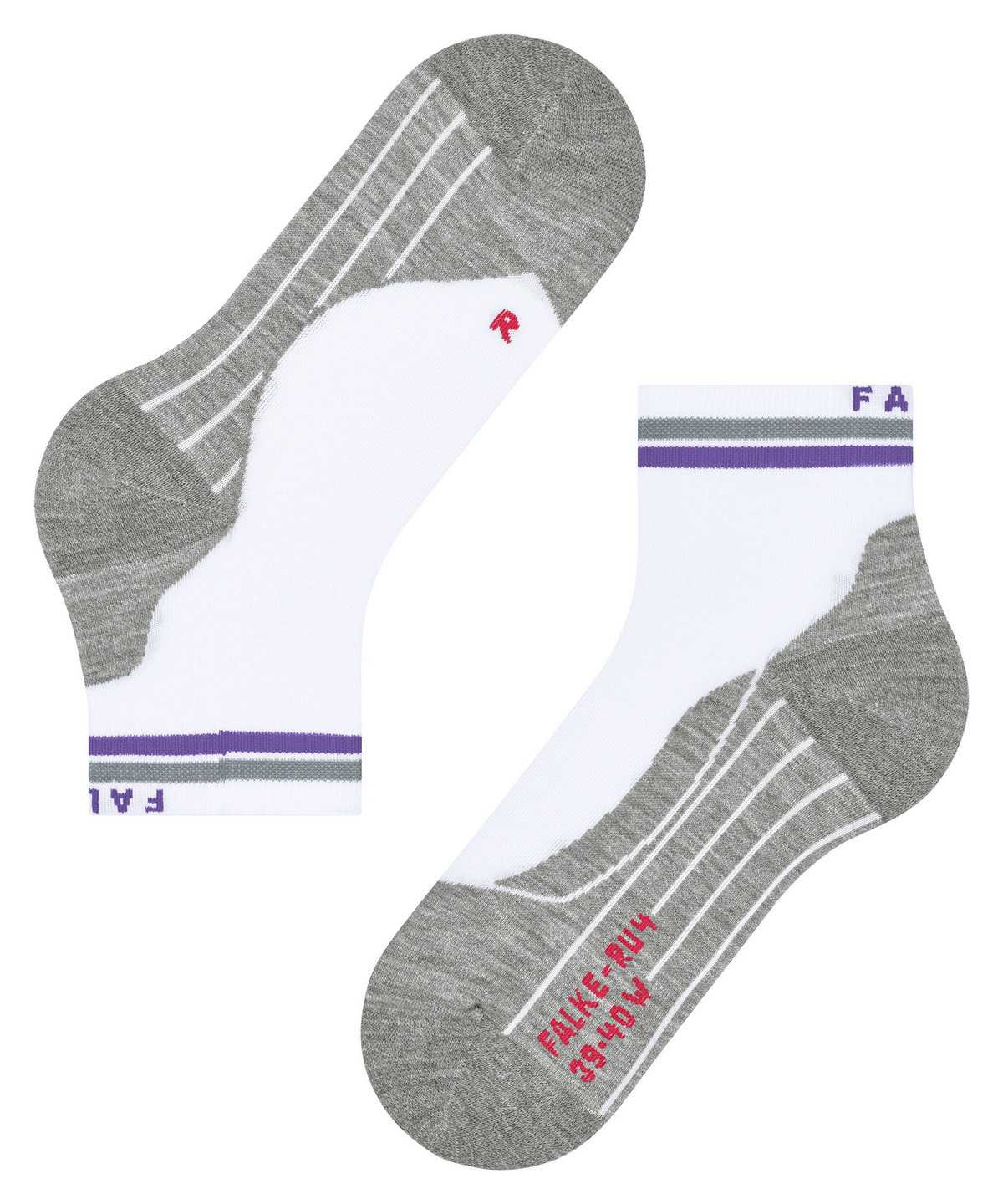 Women Falke RU4 Endurance Short Reflect Running Short sock Sports Socks White | JCOMBW619