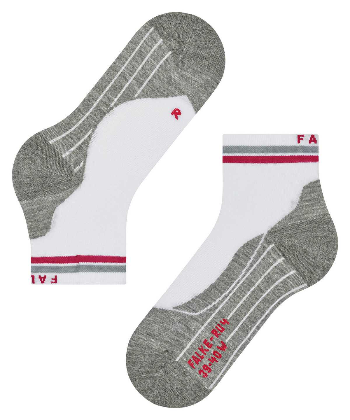 Women Falke RU4 Endurance Short Reflect Running Short sock Sports Socks White | FIRBTY207