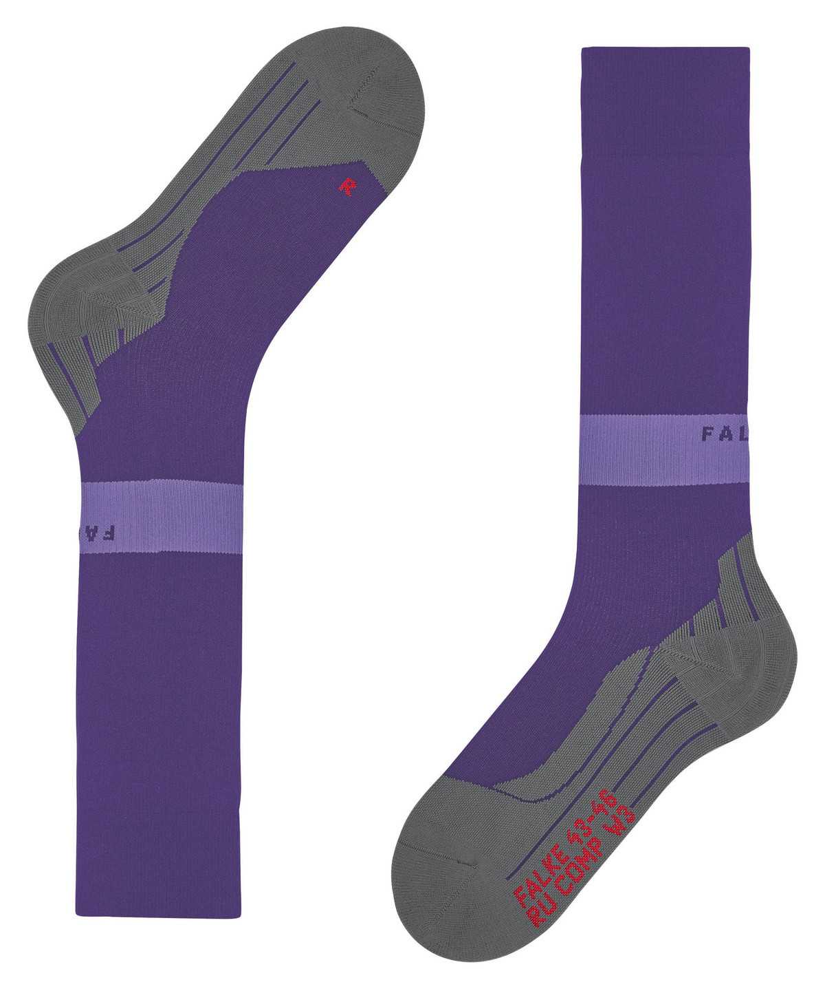 Women Falke RU Compression Energy Running Knee-high Socks Sports Socks Purple | TSPGHM579