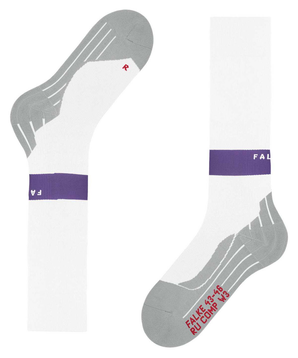 Women Falke RU Compression Energy Running Knee-high Socks Sports Socks White | RIOFAU265