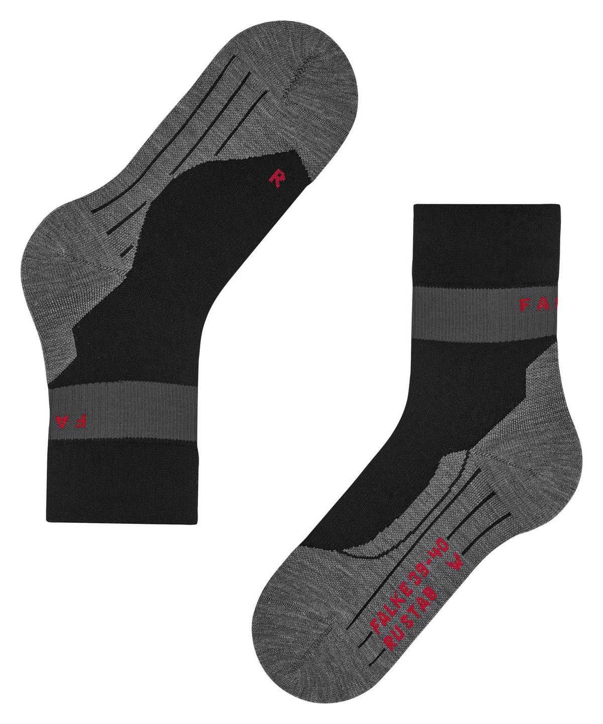 Women Falke RU Compression Stabilizing Running Socks Sports Socks Black | VJKAQU410