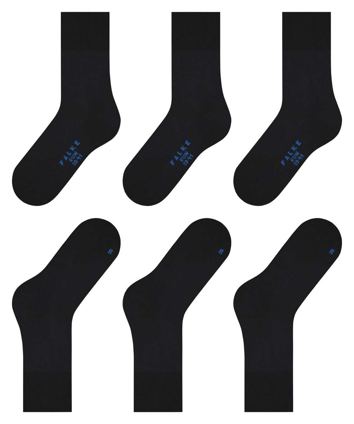 Women Falke Run 3-Pack Socks Socks Black | PGAERN284