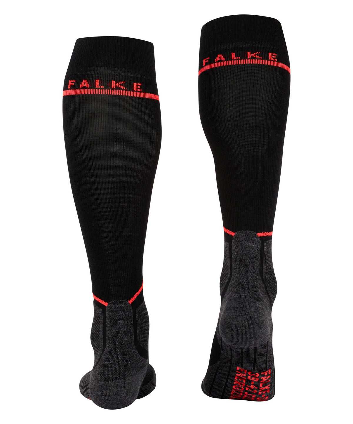 Women Falke SK Compression Wool Skiing Knee-high Socks Sports Socks Black | MPWRTZ325