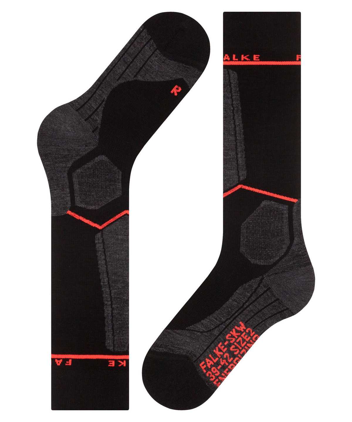 Women Falke SK Compression Wool Skiing Knee-high Socks Sports Socks Black | MPWRTZ325