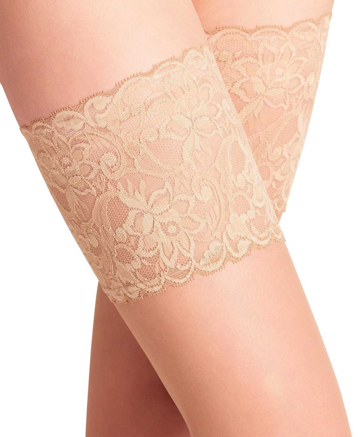 Women Falke Seidenglatt 15 DEN Stay-ups Thigh Highs Beige | CDVGXT807