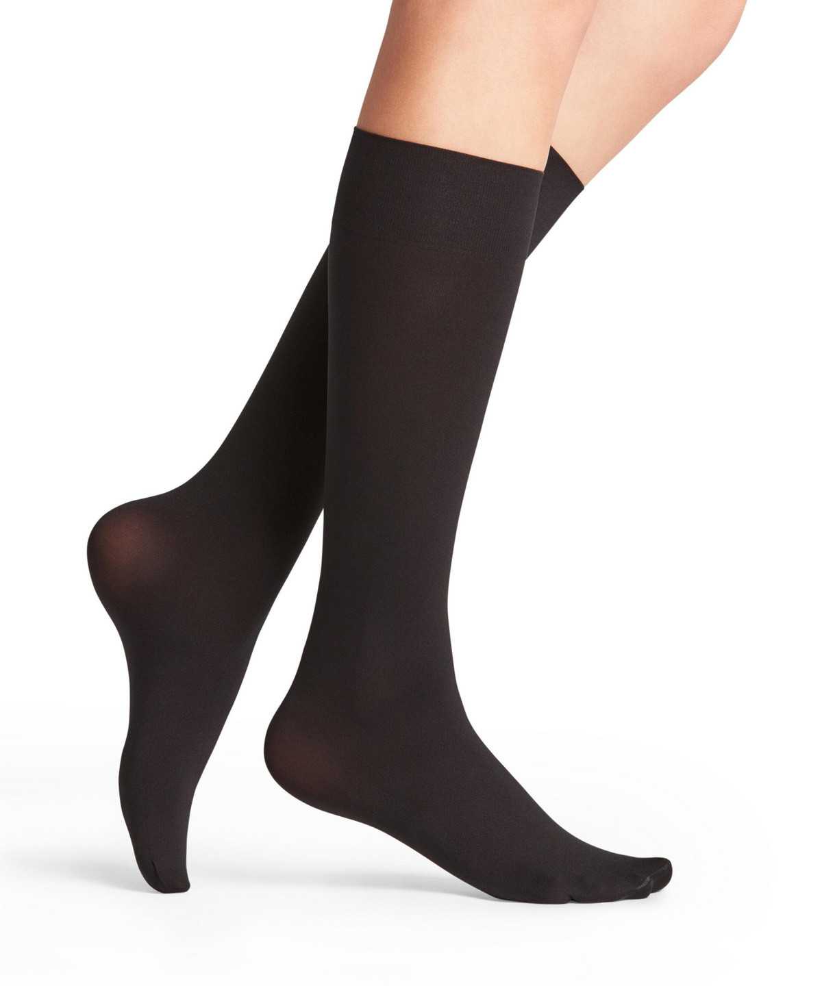 Women Falke Seidenglatt 40 DEN Knee-high Socks Socks Black | UZEBDG394