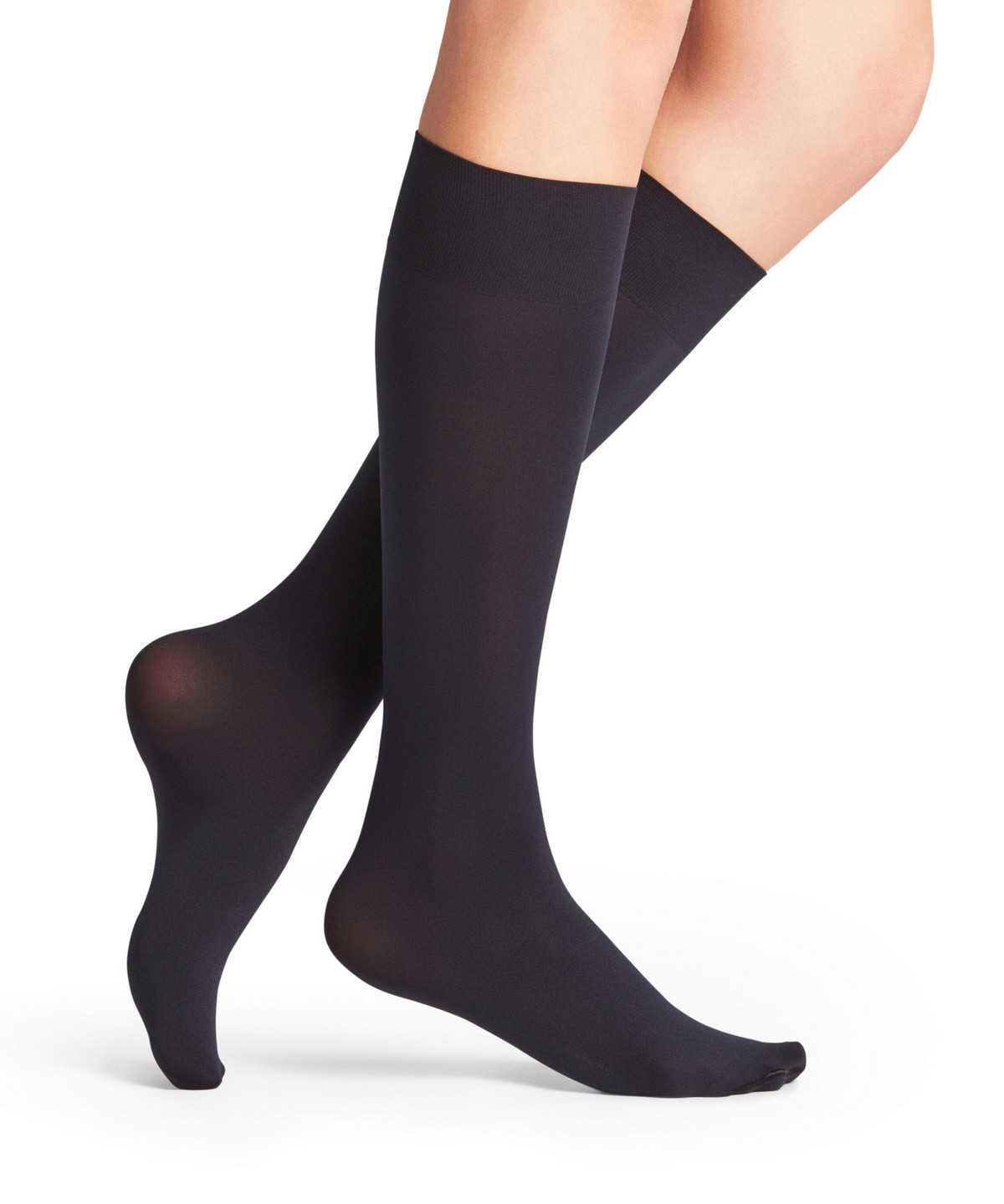 Women Falke Seidenglatt 40 DEN Knee-high Socks Socks Blue | HJVBRW348