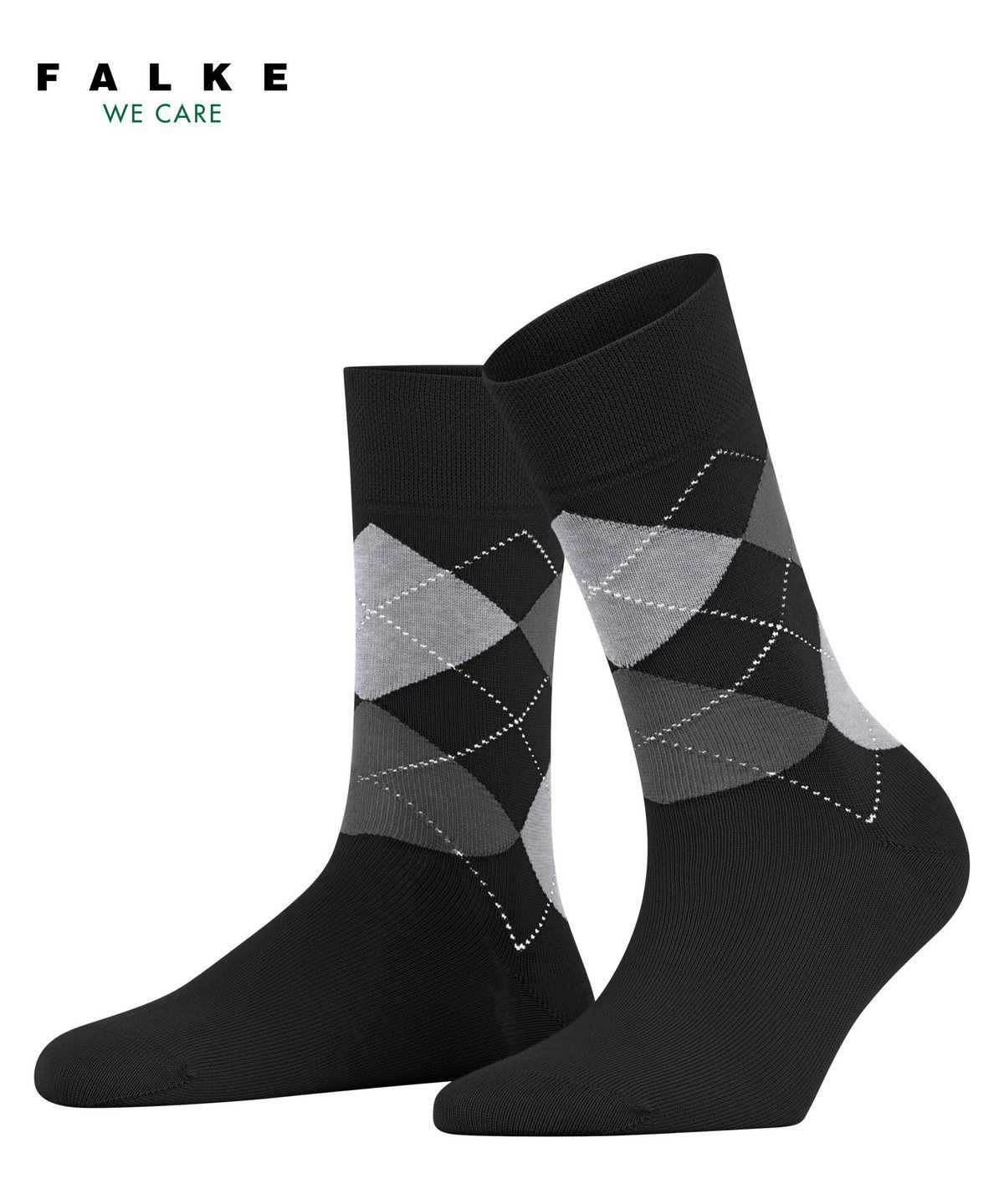 Women Falke Sensitive Argyle Socks Socks Black | CYRHZT728