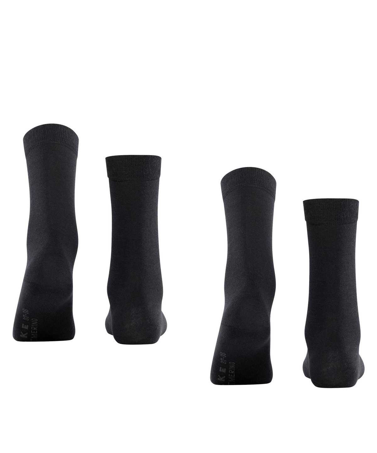 Women Falke Softmerino 2-Pack Socks Socks Black | ZAMQGD413