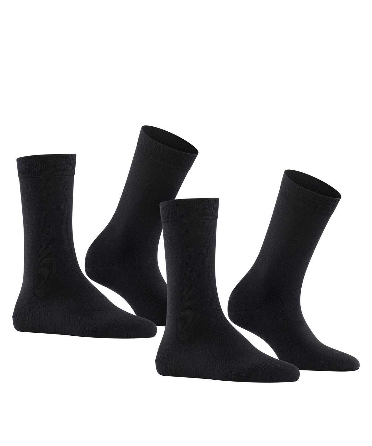 Women Falke Softmerino 2-Pack Socks Socks Black | ZAMQGD413