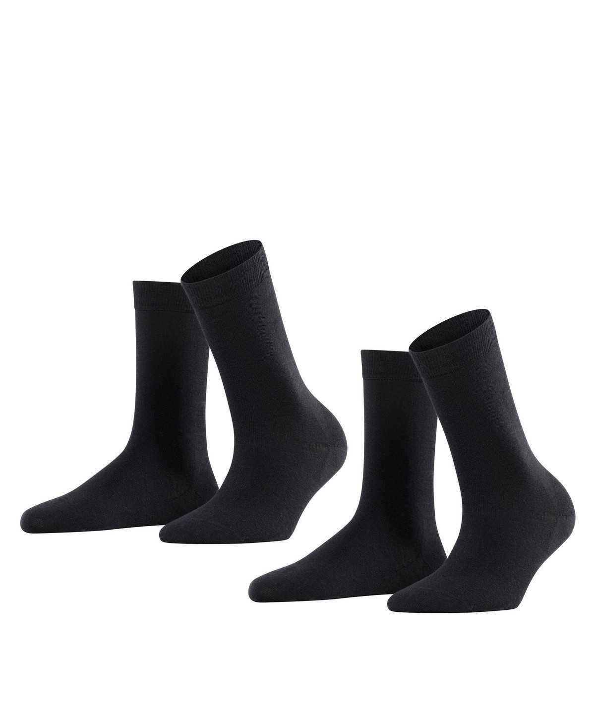 Women Falke Softmerino 2-Pack Socks Socks Black | ZAMQGD413