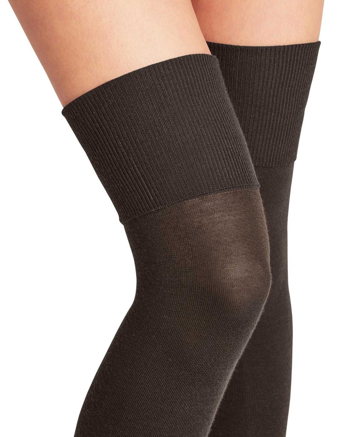 Women Falke Softmerino Overknees Knee high Socks Brown | MVBEWR018