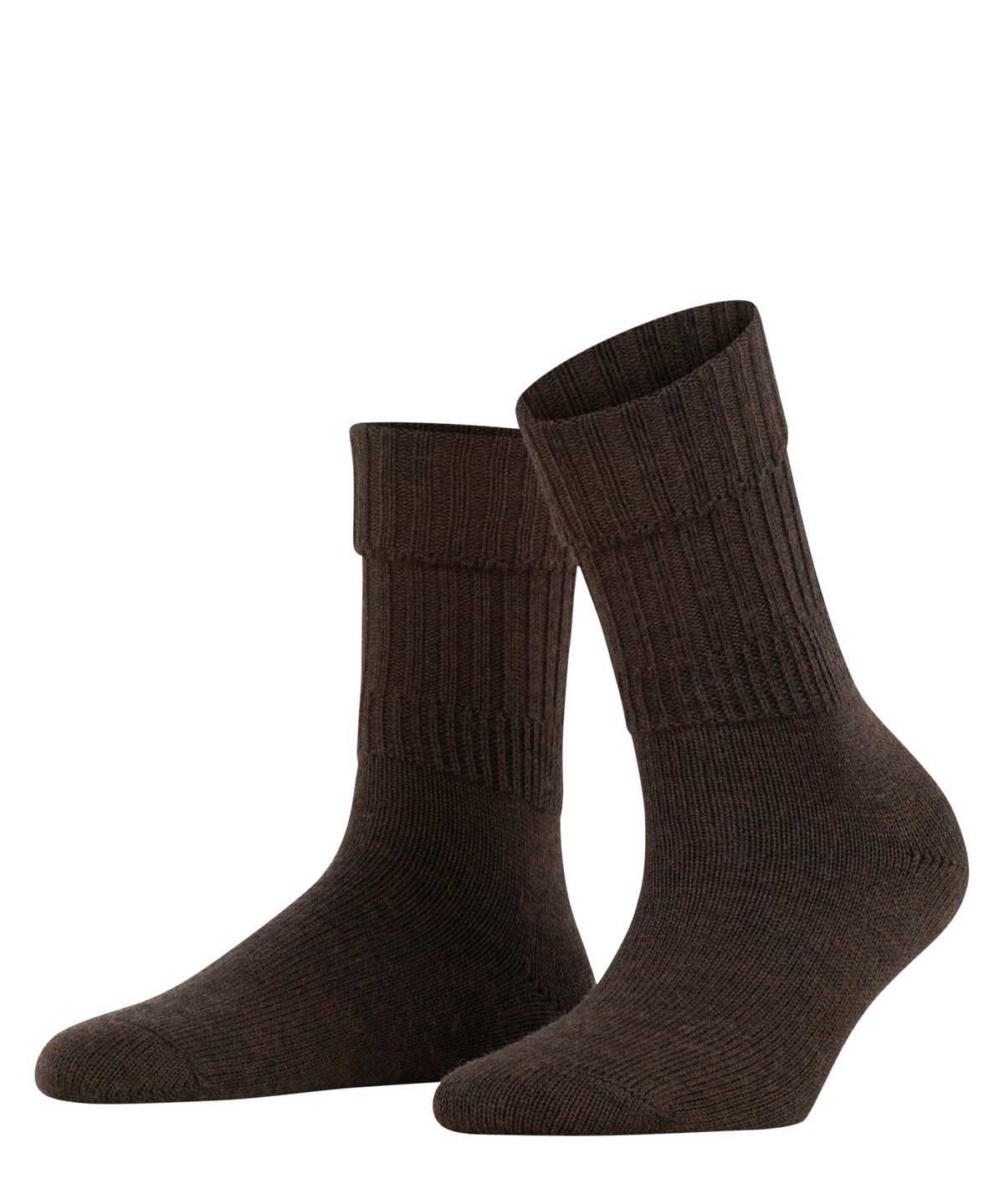 Women Falke Striggings Rib Boot socks Socks Brown | GDRJEC701