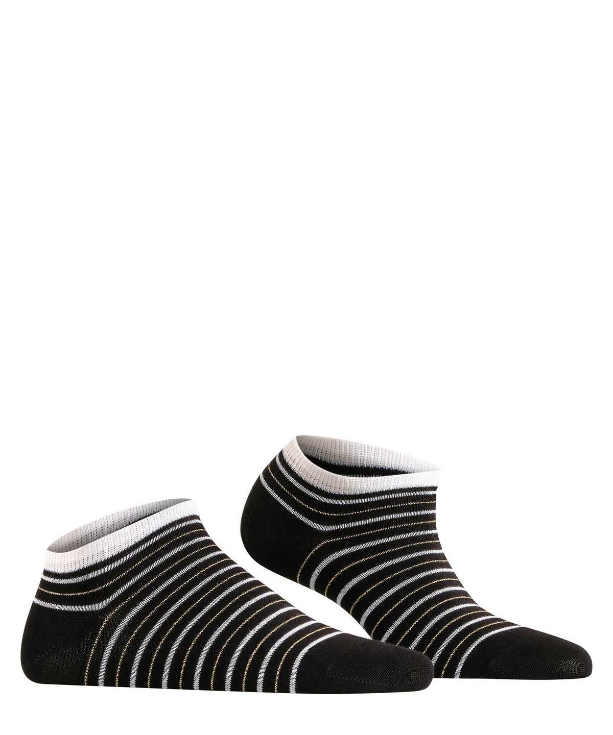 Women Falke Stripe Shimmer Sneaker Socks Socks Black | KIPYSE405