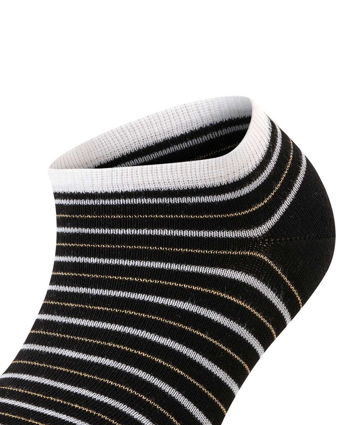 Women Falke Stripe Shimmer Sneaker Socks Socks Black | KIPYSE405