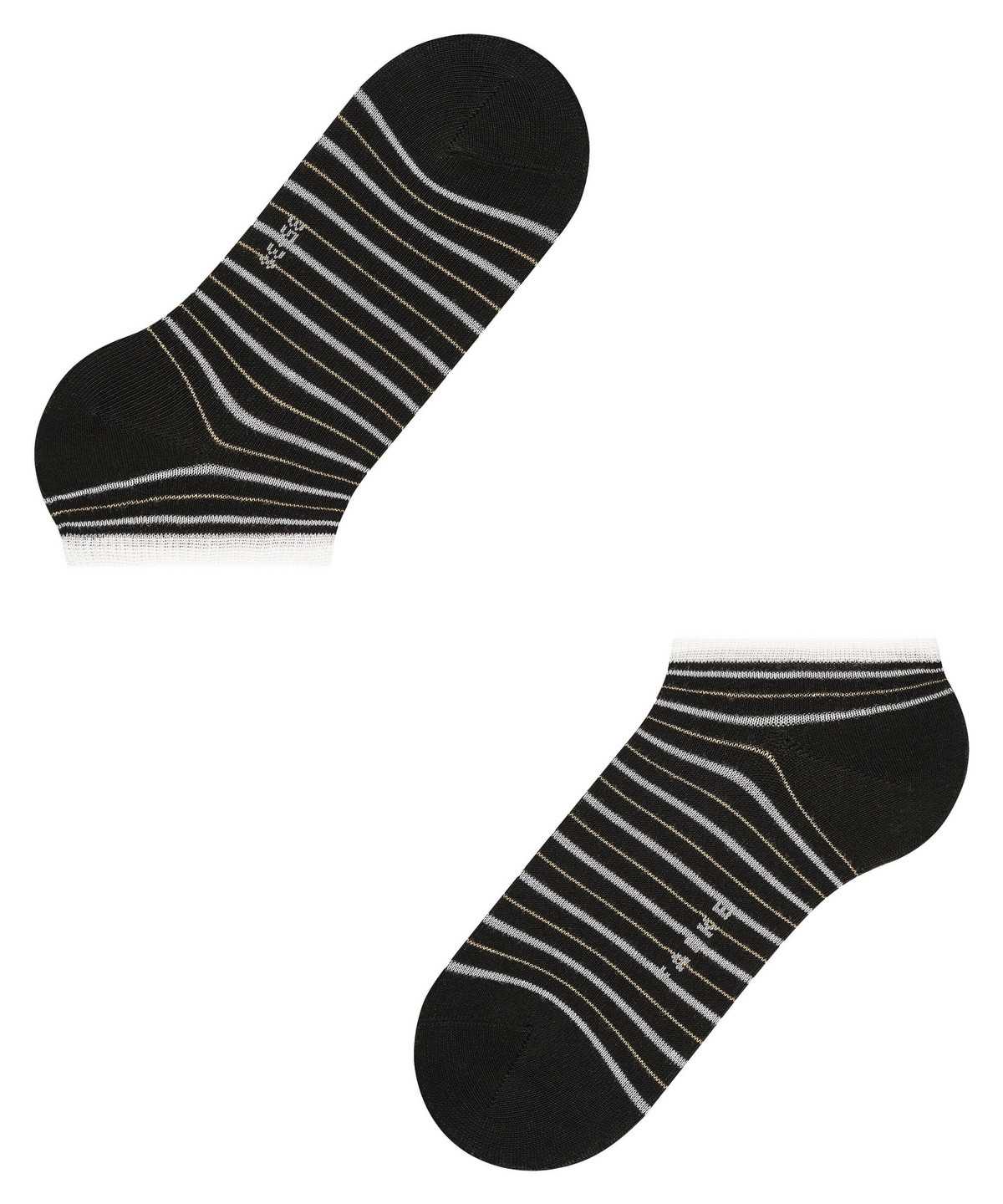 Women Falke Stripe Shimmer Sneaker Socks Socks Black | KIPYSE405