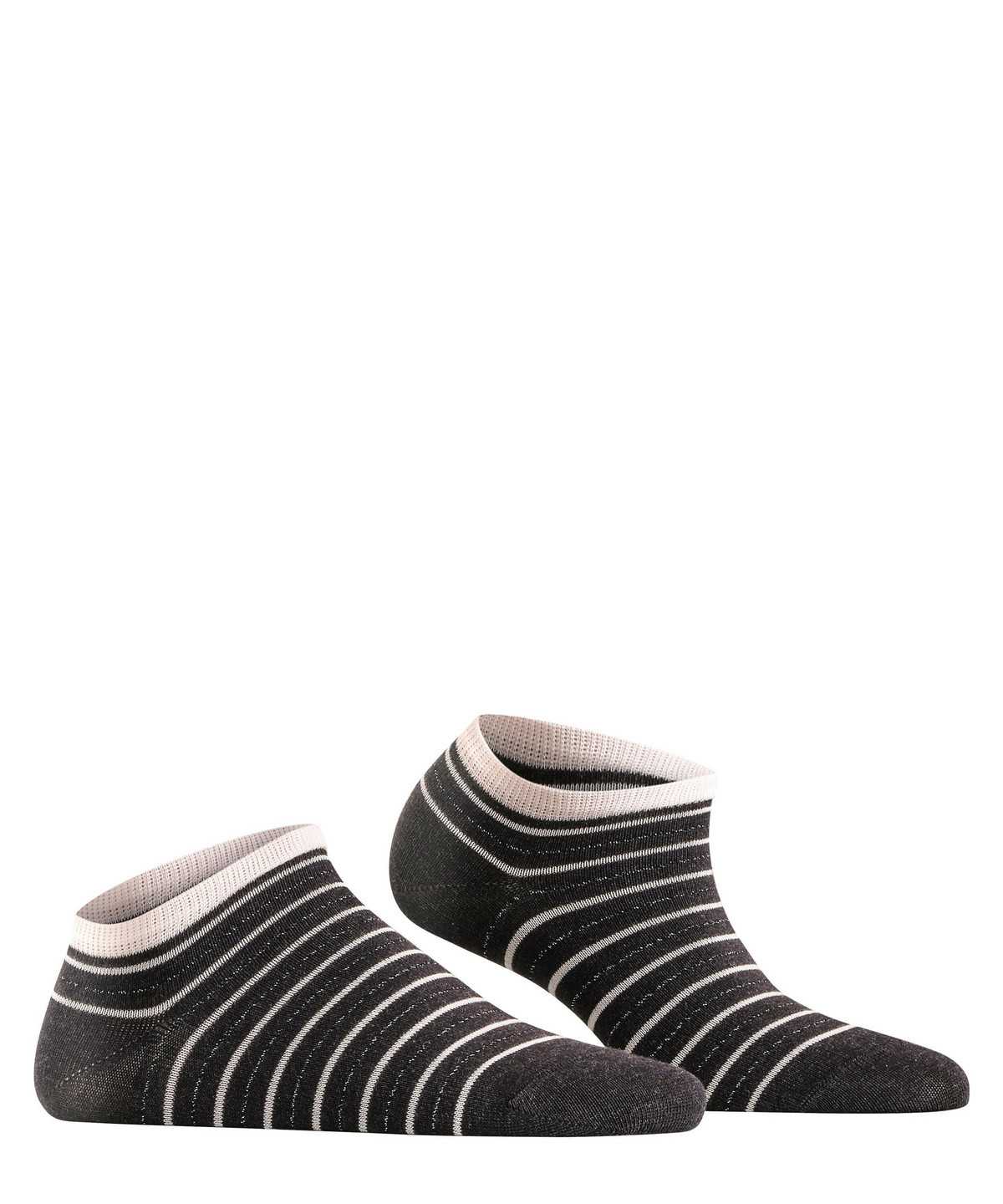 Women Falke Stripe Shimmer Sneaker Socks Socks Grey | WGKVPX295