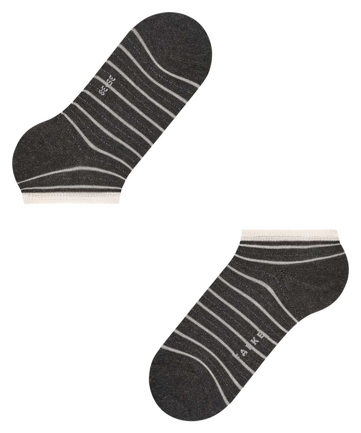 Women Falke Stripe Shimmer Sneaker Socks Socks Grey | WGKVPX295