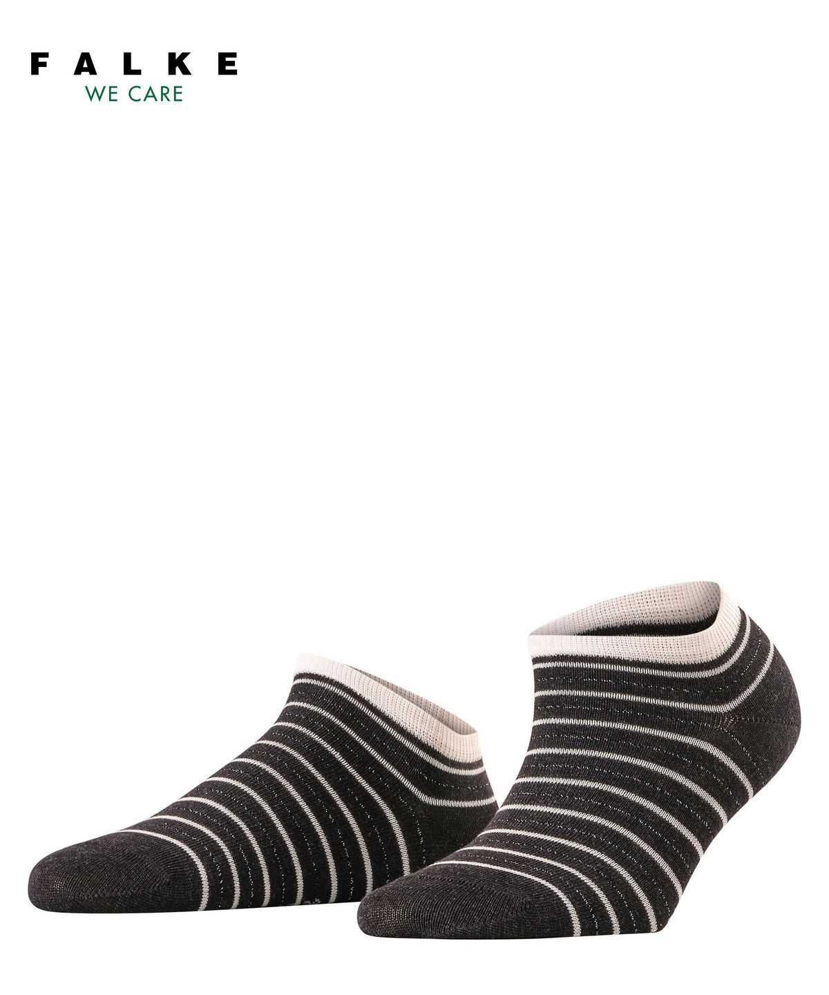 Women Falke Stripe Shimmer Sneaker Socks Socks Grey | WGKVPX295