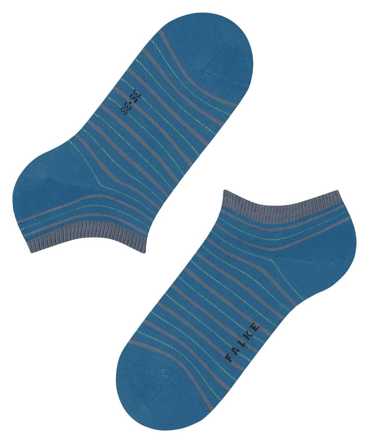 Women Falke Stripe Shimmer Sneaker Socks Socks Blue | JGWIKM691