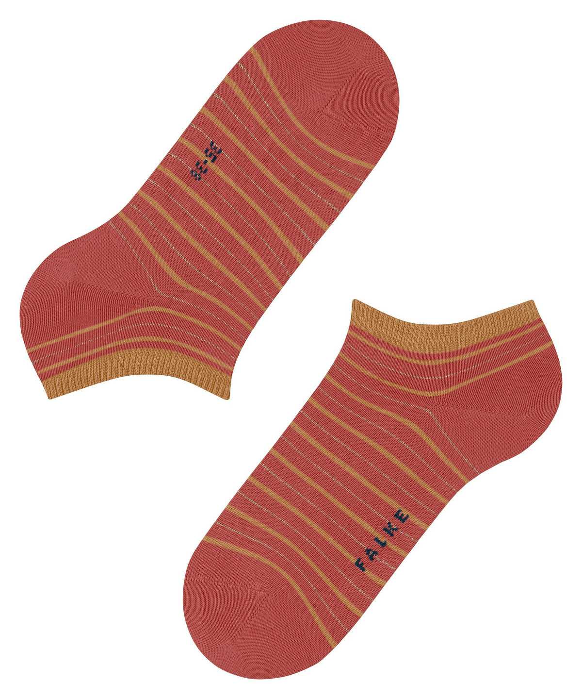 Women Falke Stripe Shimmer Sneaker Socks Socks Red | JBOYWT849