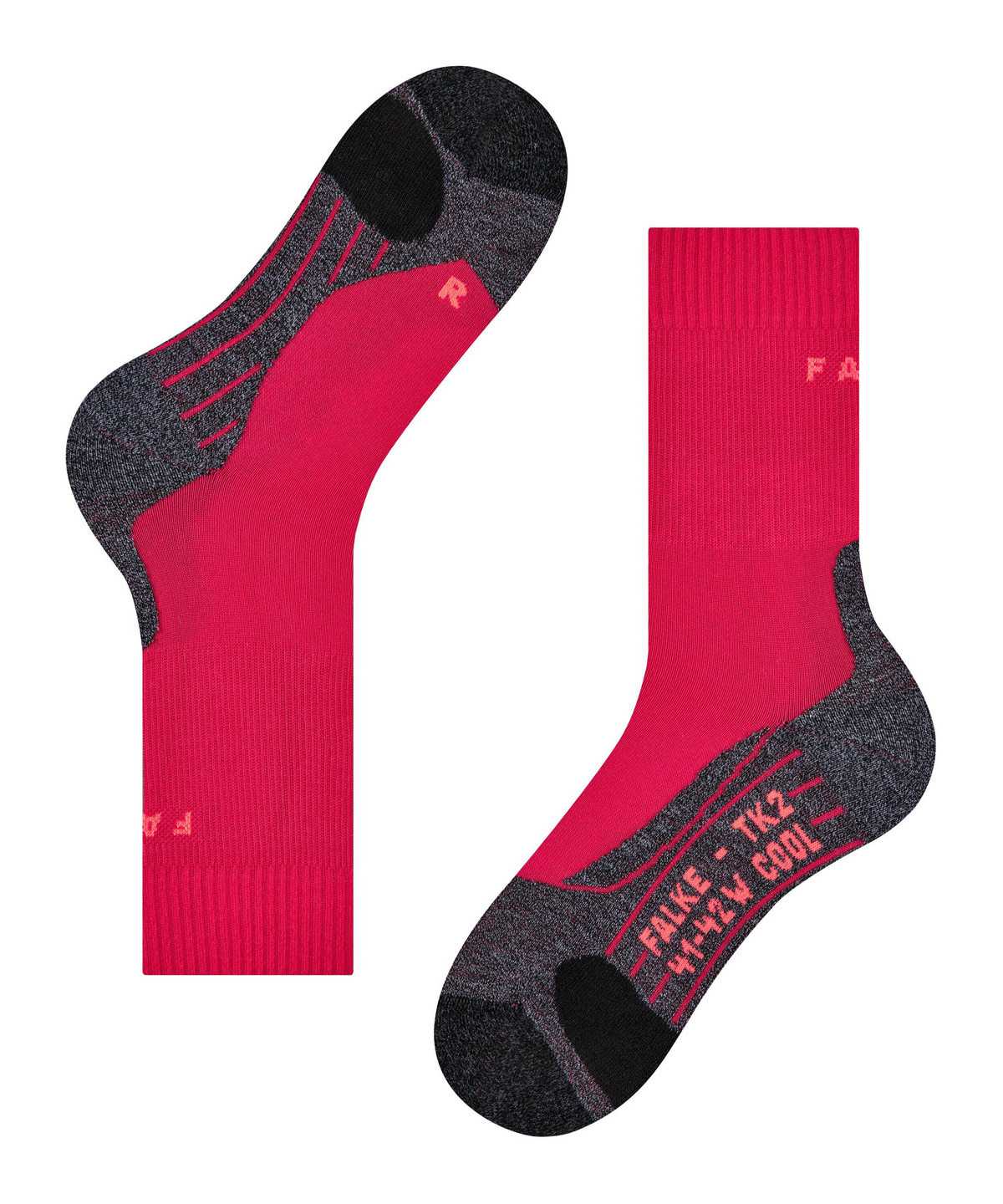 Women Falke TK2 Explore Cool Trekking Socks Sports Socks Red | LVXFHG291