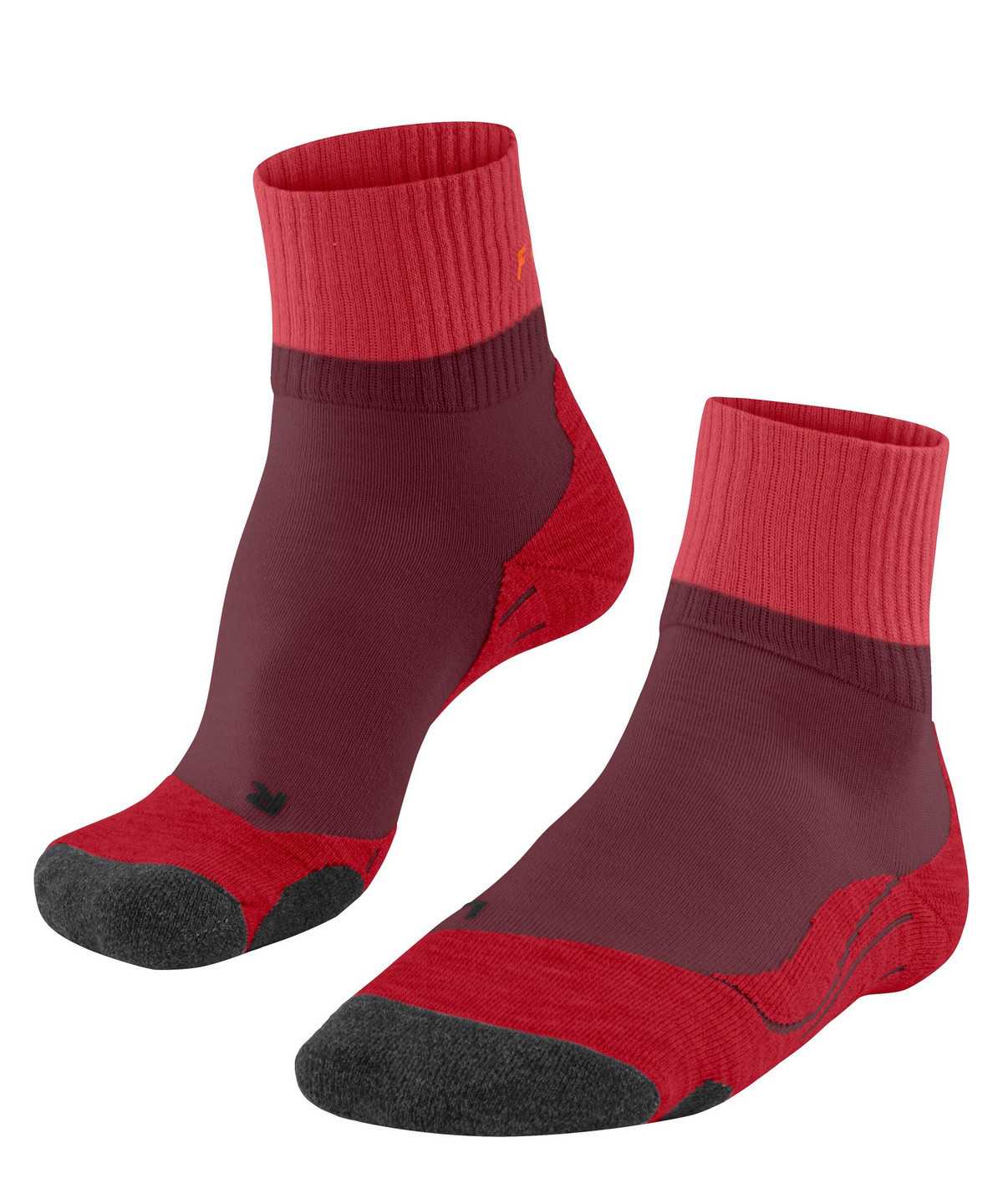 Women Falke TK2 Explore Short Trekking Short sock Sports Socks Red | VDCNSG425