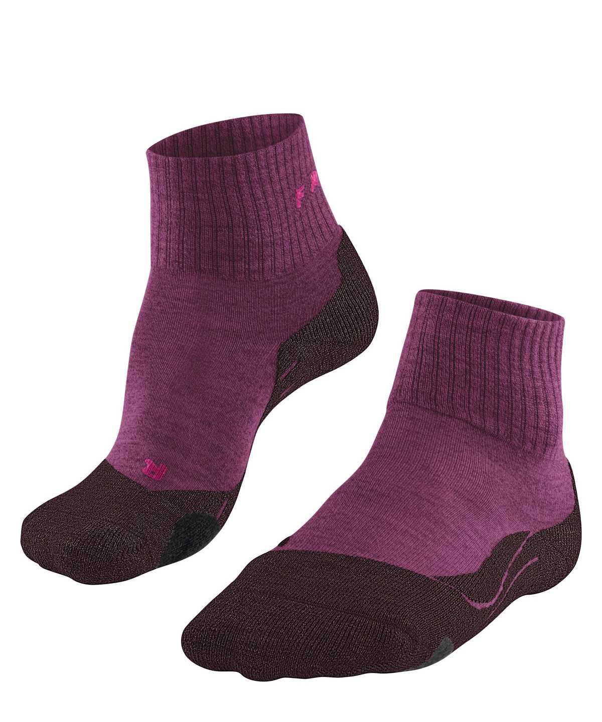 Women Falke TK2 Explore Wool Short Trekking Short sock Sports Socks Red | WDVMYT135